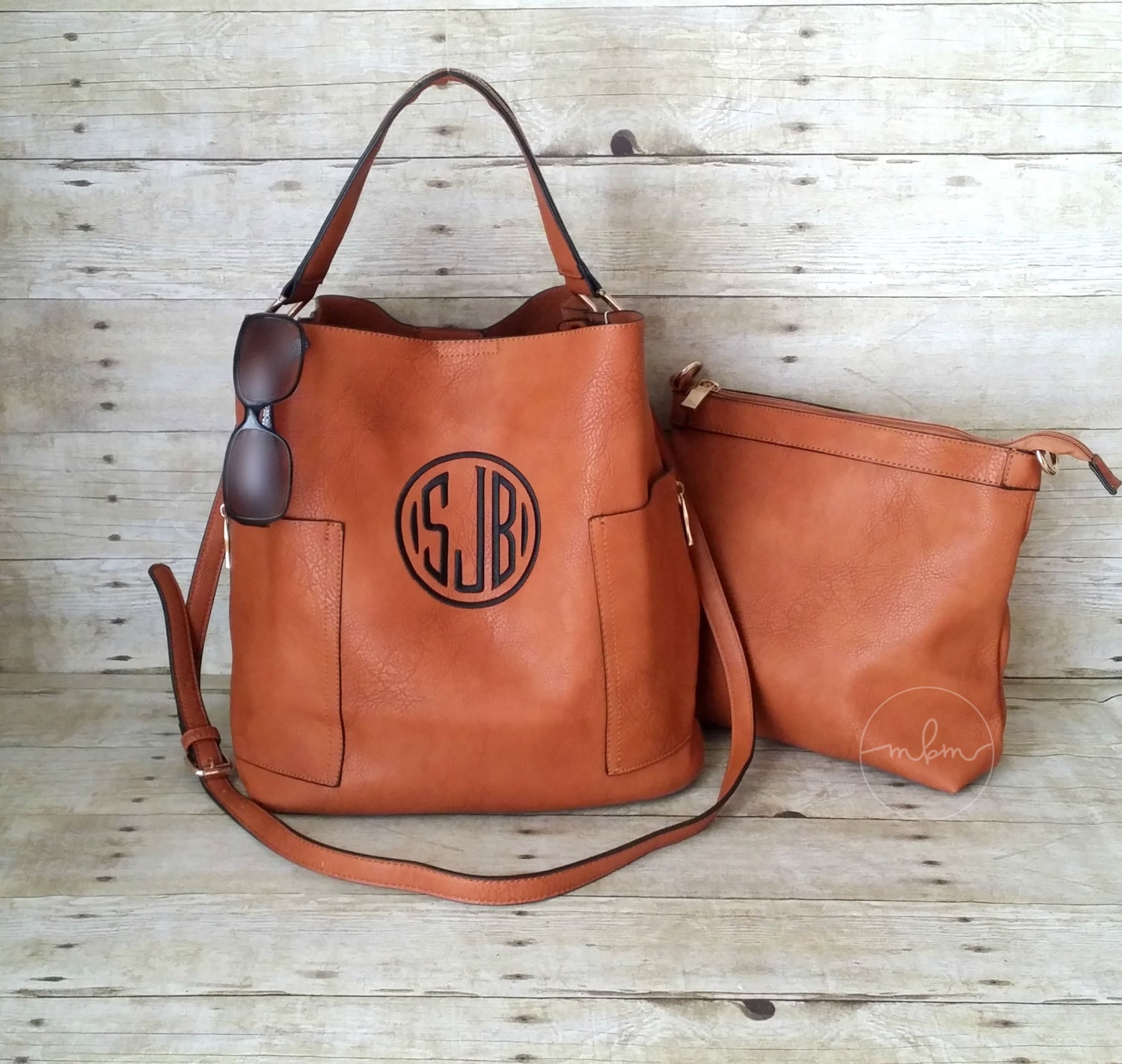 Monogram Purse Monogrammed Brown Purse by MaBrownMercantile