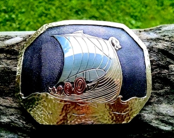 Viking Ship Buckle, Viking Belt Buckle, Dragon Belt Buckle, Viking Jewelry, Dragon Jewelry, Mens Mixed Metal, Nordic Jewelry, Piraten