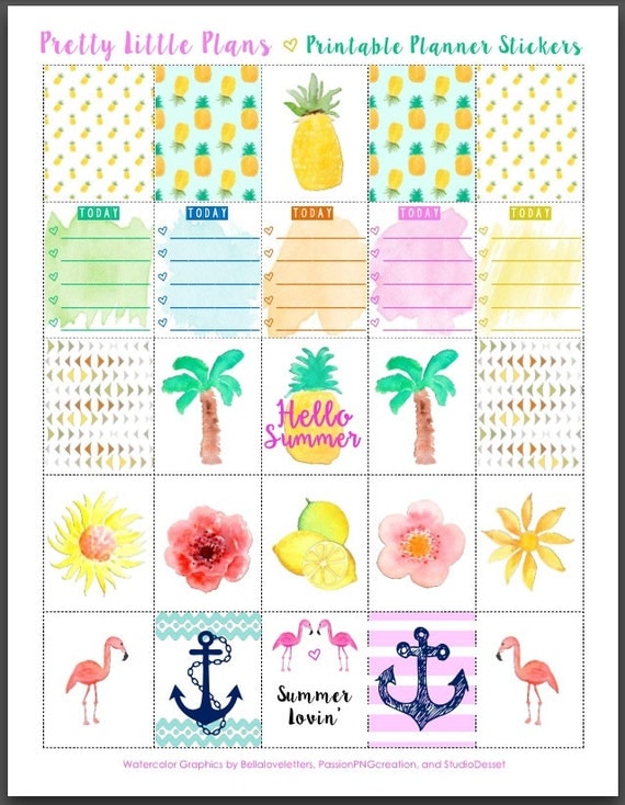 items similar to printable watercolor erin condren planner