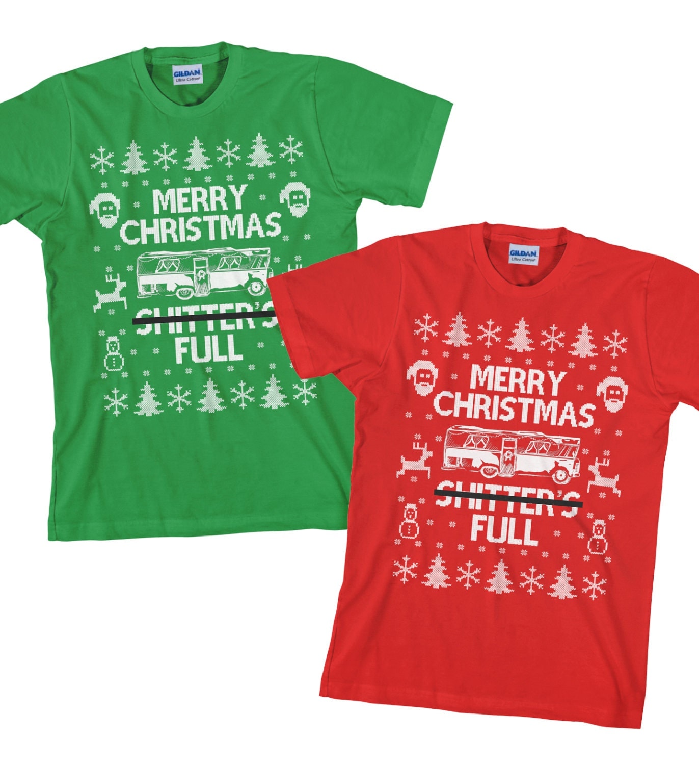 MATURE Matching Christmas T Shirts Couple's Merry
