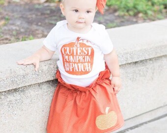 Thanksgiving Onesie, Cutest Pumpkin In The Patch, Pumpkin Patch Onesie, Girls thanksgiving Onesie, Thanksgiving Onesies for Girls, pumpkin