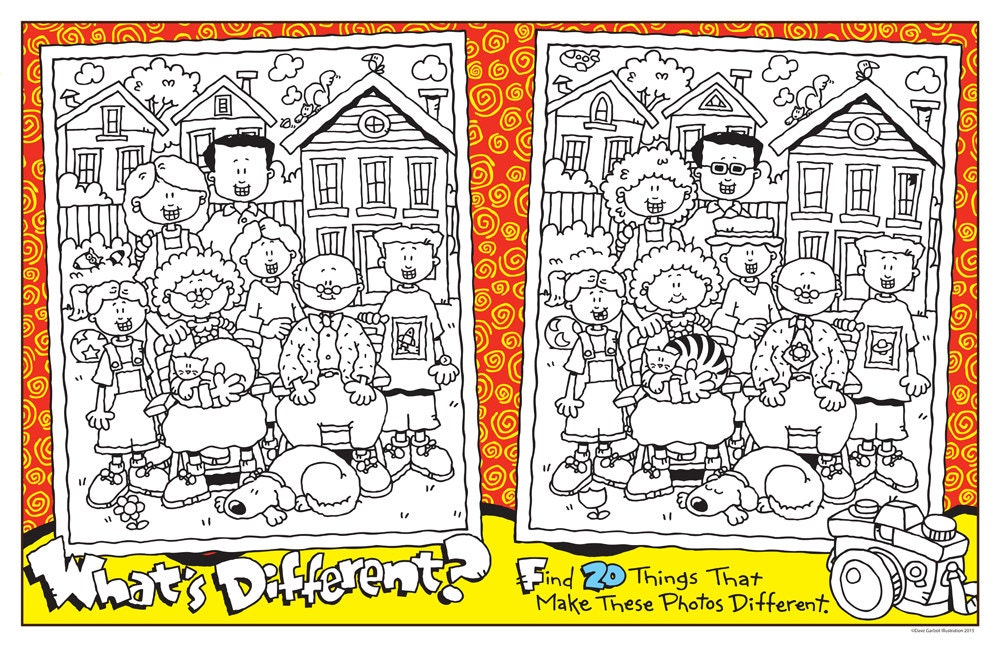 WHATS DIFFERENT COLORING Printable Kids Game 2