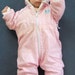 SALE*** Vintage Italian UPIM Baby Girl Snowsuit, Quilted Pink Baby Snowsuit, Baby Bunting Suit- Size 6-9 Months