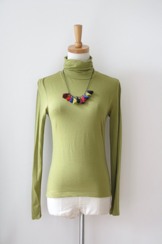 khaki green turtleneck