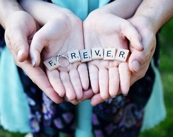 Sale, Engagement Photo Prop, Forever, Photo Prop, Scrabble tiles, Wedding Decor, Love, Scrabble Photo Prop, Save the Date, Mr and mrs,