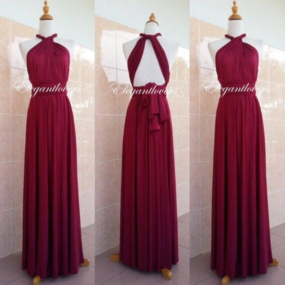 Wine Red Burgundy Dress Maroon Wedding Dress Bridesmaid Dress