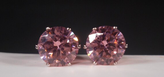 Simulated Pink Sapphire StudsPink Sapphire EarringsPink