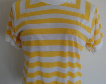 Unique 70's Striped Ringer Top Raglan Style Ultra Thin