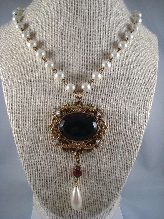 Edwardian Necklace Downton Abbey 1912 Inspired Jewelry Pearls