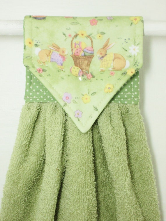 Easter Hanging Hand Towel Easter Kitchen Towel Green Kitchen