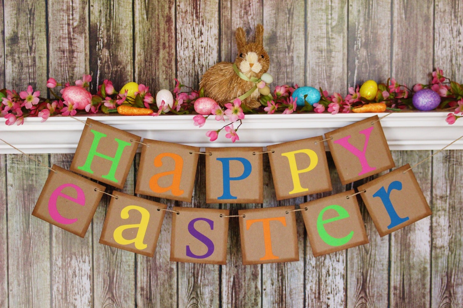 EASTER BANNER DECORATION Happy Easter Banner Easter Decor