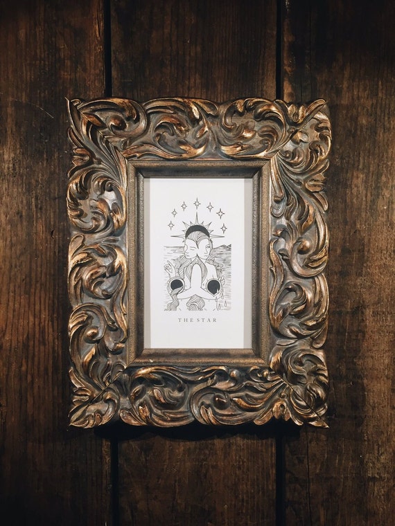 The Star Grey Framed Tarot Print