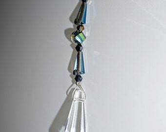 Handcrafted, Blue Crystal, Meditation Ceiling Fan Pull, Crystal Fan Pull, Crystal Home Decor, Chain Pull
