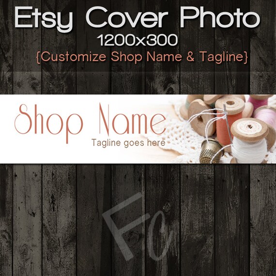 Etsy Shop Cover Photo 1200x300 Premade Sewing DesignVintage