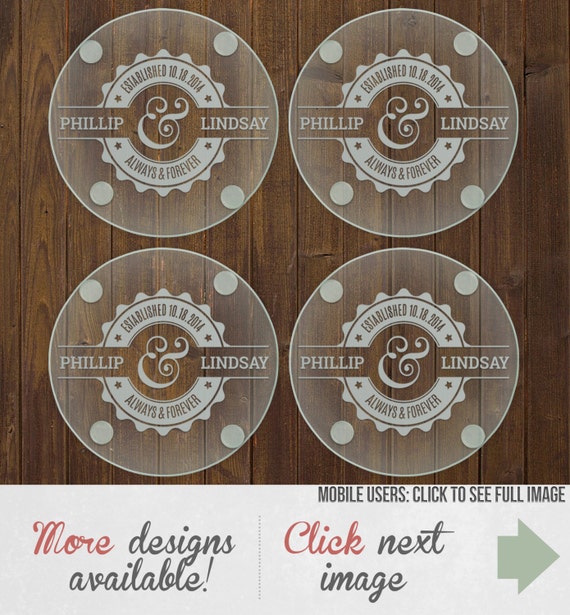 Custom Etched Glass Coasters Monogram by EverythingEtchedAZ