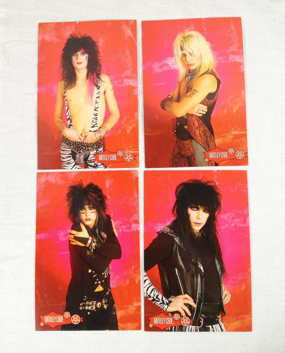 Vintage Motley Crue Postcards 4 Circa 1985 By Retroregroove 5868