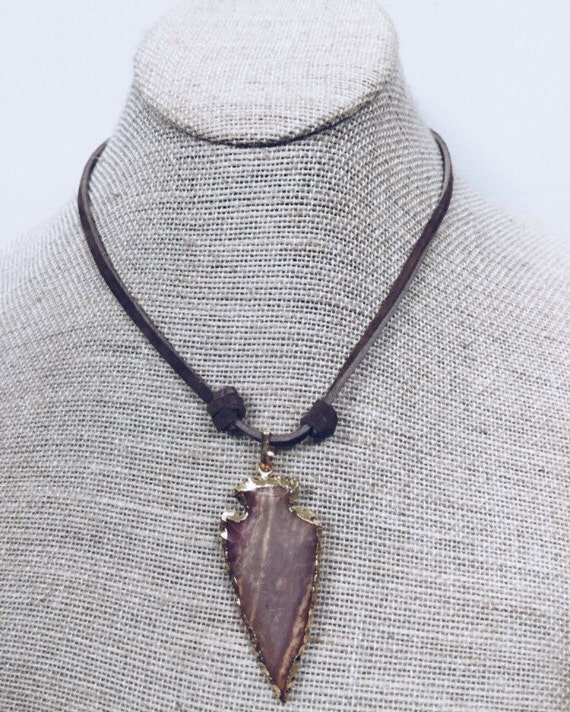 Leather Arrowhead Necklace