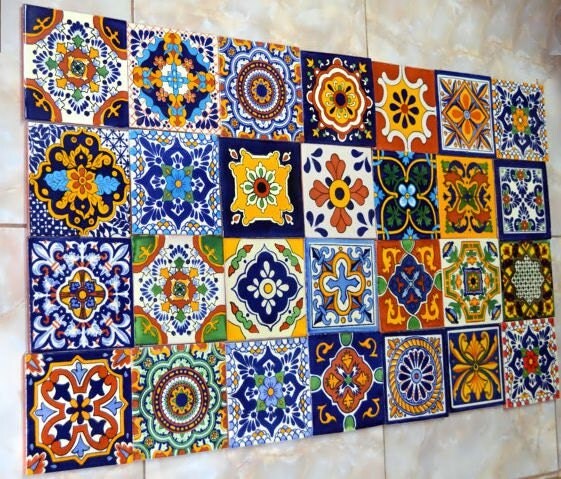 40 Mexican Tiles 6x6 Mix