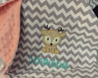 Deer Baby Blanket | Baby Deer Blanket | Woodland Baby Blanket | Reindeer Baby Blanket | Hunting Baby Blanket