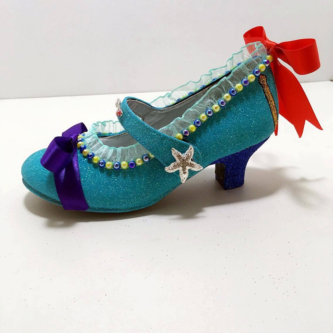 Little Mermaid Custom Rhinestone Girl Heels/ Wedding/ Prom/