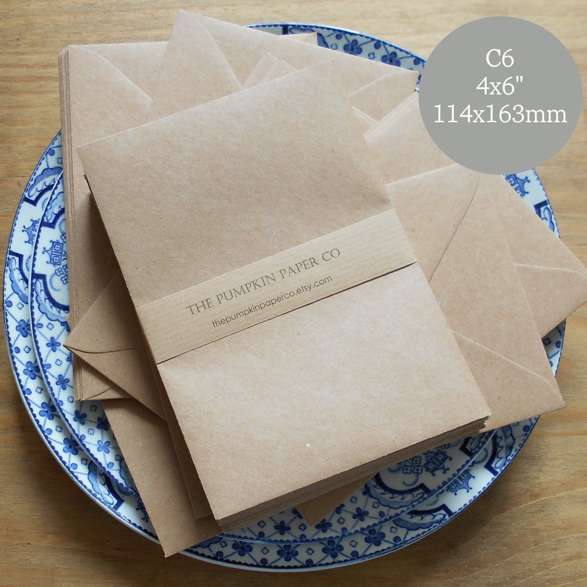25 Kraft Envelopes 4x6 Envelopes C6 Envelopes by ThePumpkinPaperCo