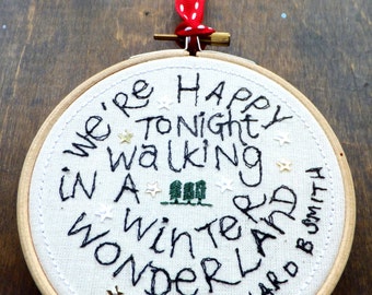 Items similar to Holiday + Christmas Art Print // Lyric Art // Walking In A Winter Wonderland ...