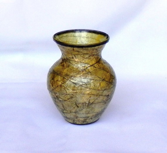 Gold and Black Vase Flower Vase Decorative vase by LadyGoodAura