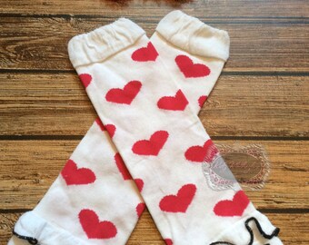 Heart Leg Warmers 1st Birthday Baby Leg Warmers Girls Hot Pink & Black Heart Leg Warmers Matching Headband Photo Prop