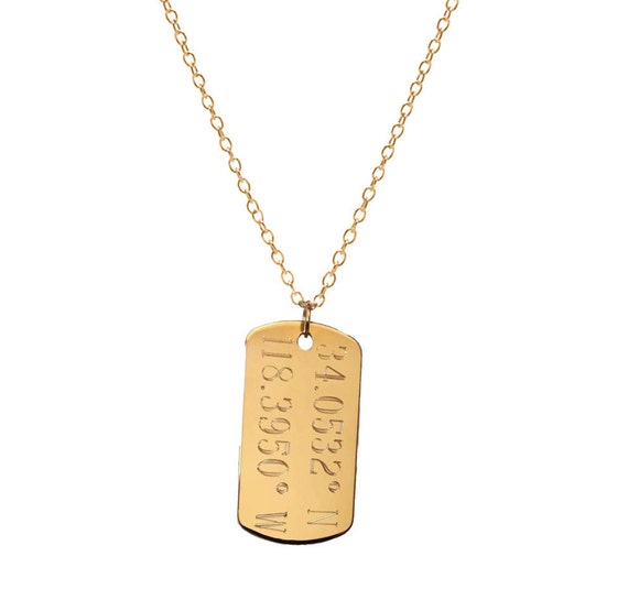 gold dog tag necklace