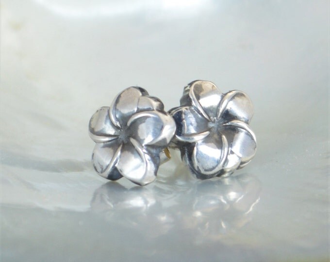 Flower Earrings, Sterling Floral Earrings, Silver Stud Earrings, Simple Earrings, Flower Girl Gift, Flower Girl Earrings, Flower Jewelry