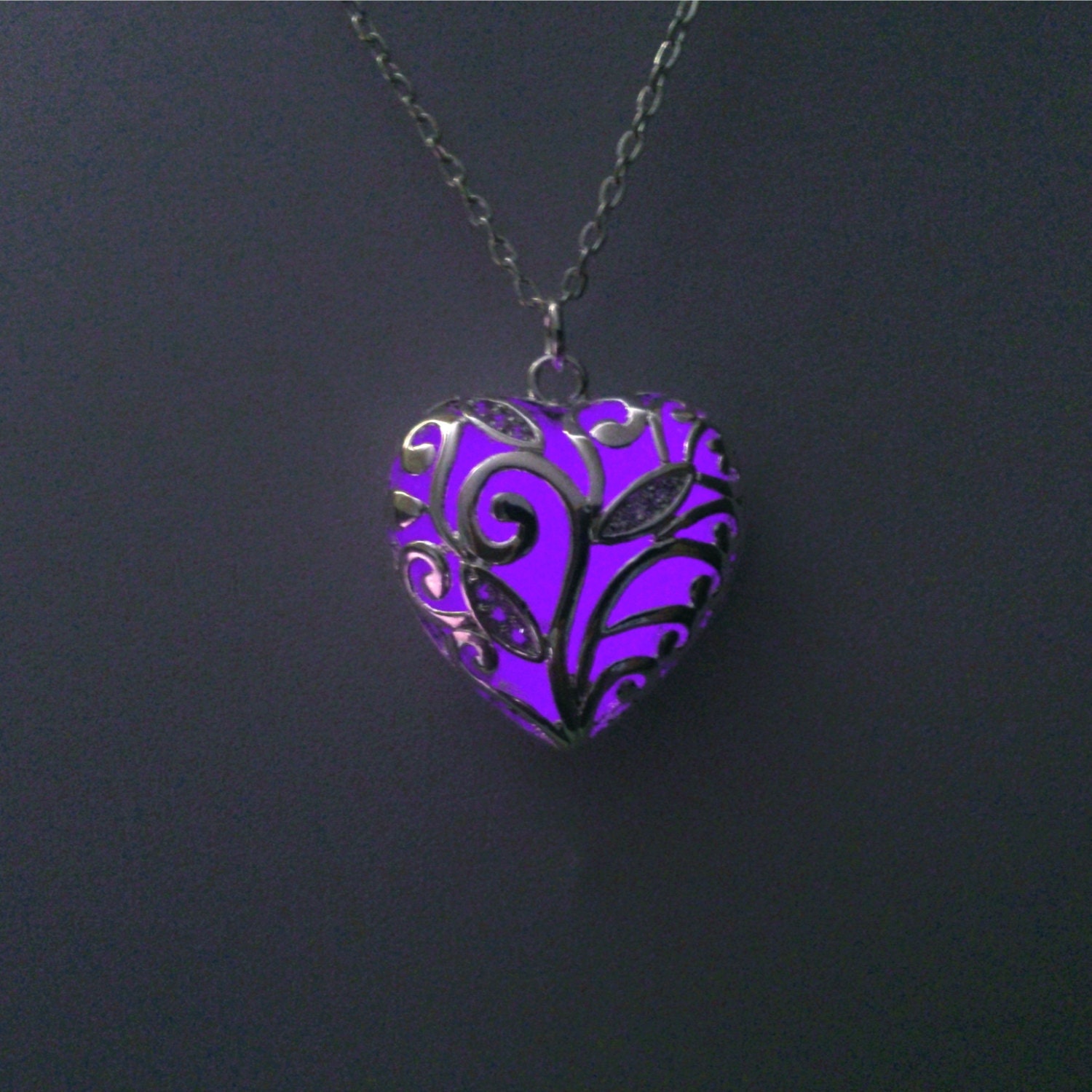 Girlfriend Gift Womens Gift Purple Glowing Heart