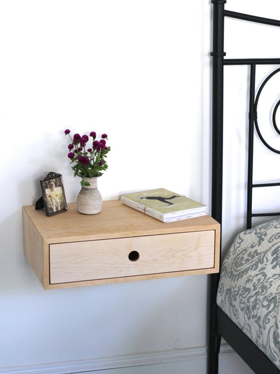 Floating Modern Nightstand with Drawer / Mid Century Modern