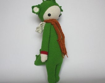 Handmade Crochet Dirk the Dragon - Lalylala Pattern, Dragon Plush Toy, Dragon Stuffed Toy, baby shower gift, baby nursery decor