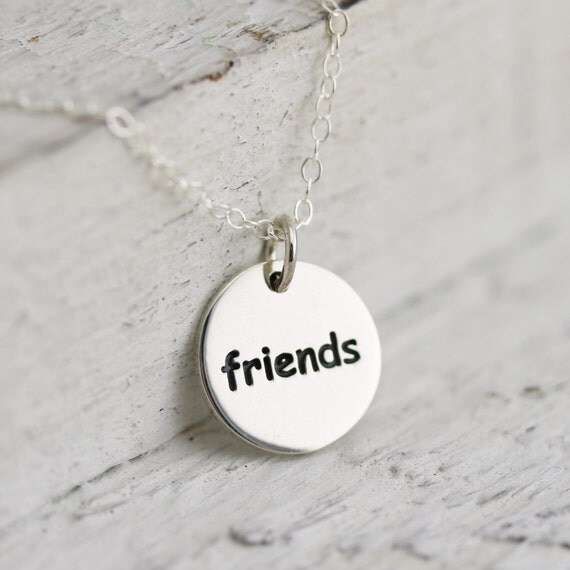 Friends Necklace Sterling Silver Friends Word Necklace