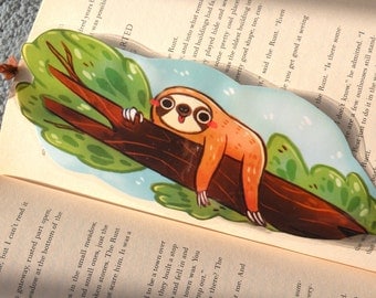 Sloth Bookmark, Illustrated bookmark, unique bookmarks