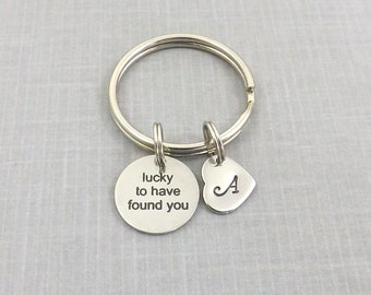 Lucky To Have Found You Keychain Couple Keychain Husband Wife Key Ring Boyfriend Girlfriend Jewelry Couples Set Personalized Girlfriend Gift