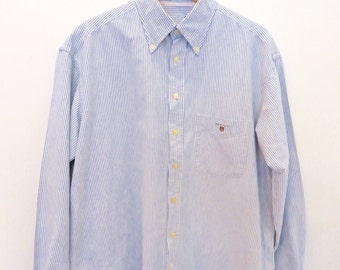 gant blue and white striped shirt