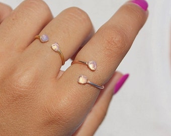 Moonstone Ring, Sterling Silver Ring, Moonstone Gold Ring, Rose Gold Ring, Moonstone Stacking Ring, Moonstone