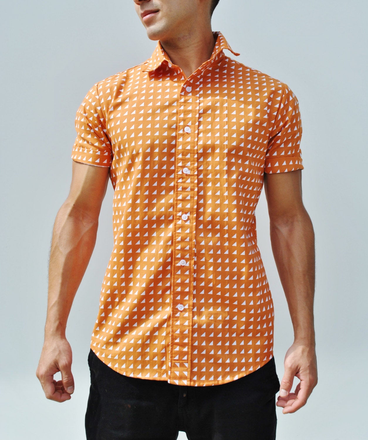 orange button up mens