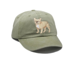 French Bulldog embroidered hat, baseball cap, dog lover gift, pet mom cap, dad hat, mom, gift for pet lover, dog agility, frenchie