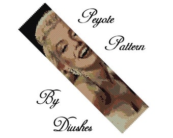 Peyote Beading pattern Bracelet Marilyn Monroe Even count peyote stitch Seed bead pattern Beaded patterns for Delica famous people beadwork