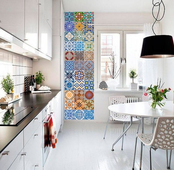 Portugese tegels patronen v2 48 tegelstickers keuken