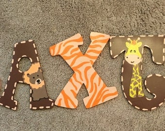 6 letter name custom jungle zoo safari themed name sign