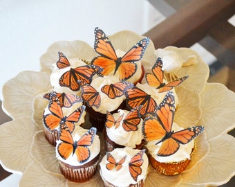 Edible Butterflies- Assorted size Monarchs - Cake & Cupcake Toppers - Wedding Cake Decoration