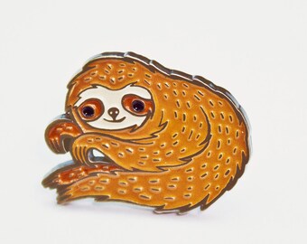 Enamel Pin Sloth Pin Sloth Enamel Pin Sloth Jewelry Kawaii Brooch Kawaii Jewelry Sloth Brooch, cute pins cute enamel pins metal enamel pin