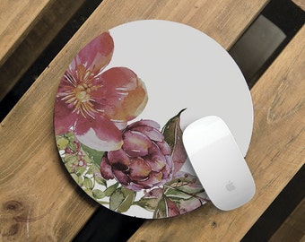 Mousepad Floral Round Mousepad Mouse Pad Vintage Mouse Pad Floral Mouse Pad Round Desk Accessories Desk Deco Rectangle Matt CMP_011