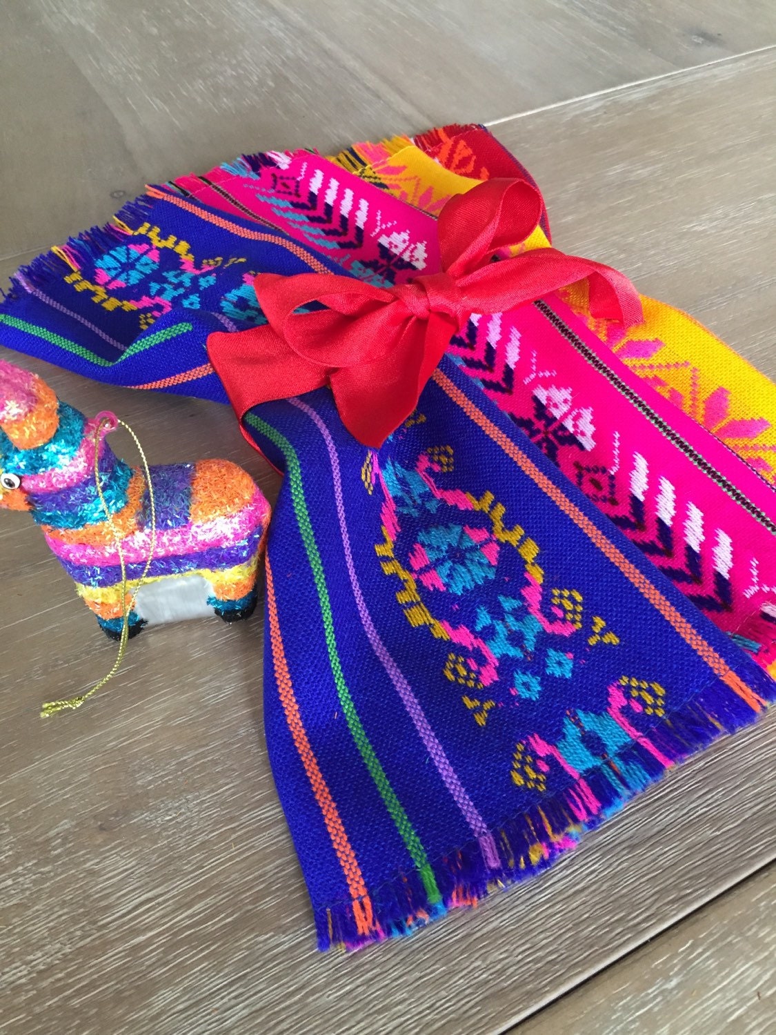 Mexican napkins bulk set of 6. Assorted colors Fiesta by MesaChic