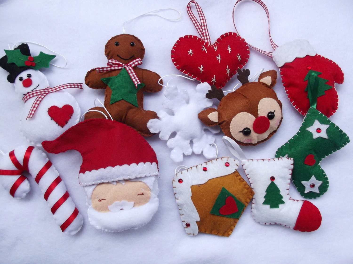 felt christmas ornament set of 11 cute christmas by felt christmas ornament set of 11 cute christmas by