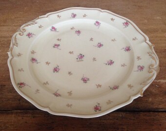 Vintage French Limoges Rose Serving Plate