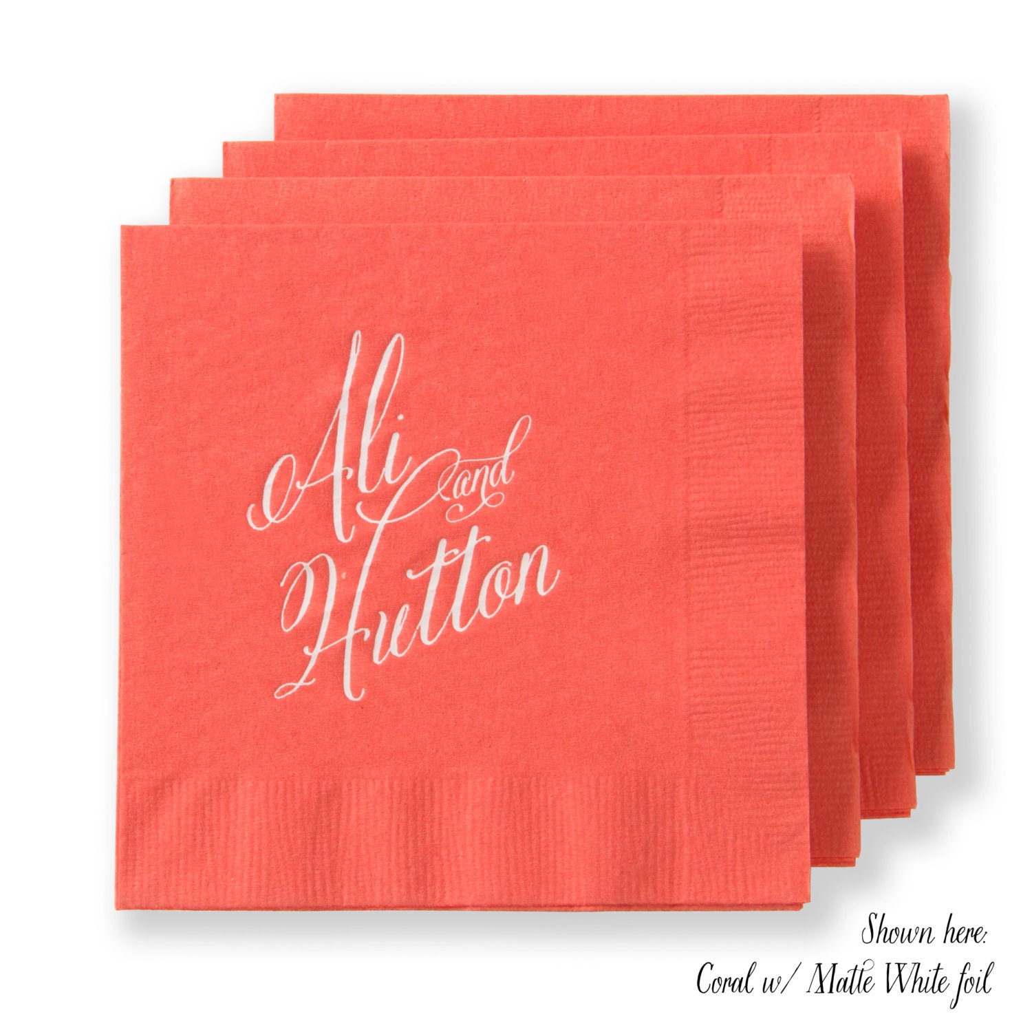 SCRIPT NAMES Cocktail Napkins Wedding Cocktail Napkins
